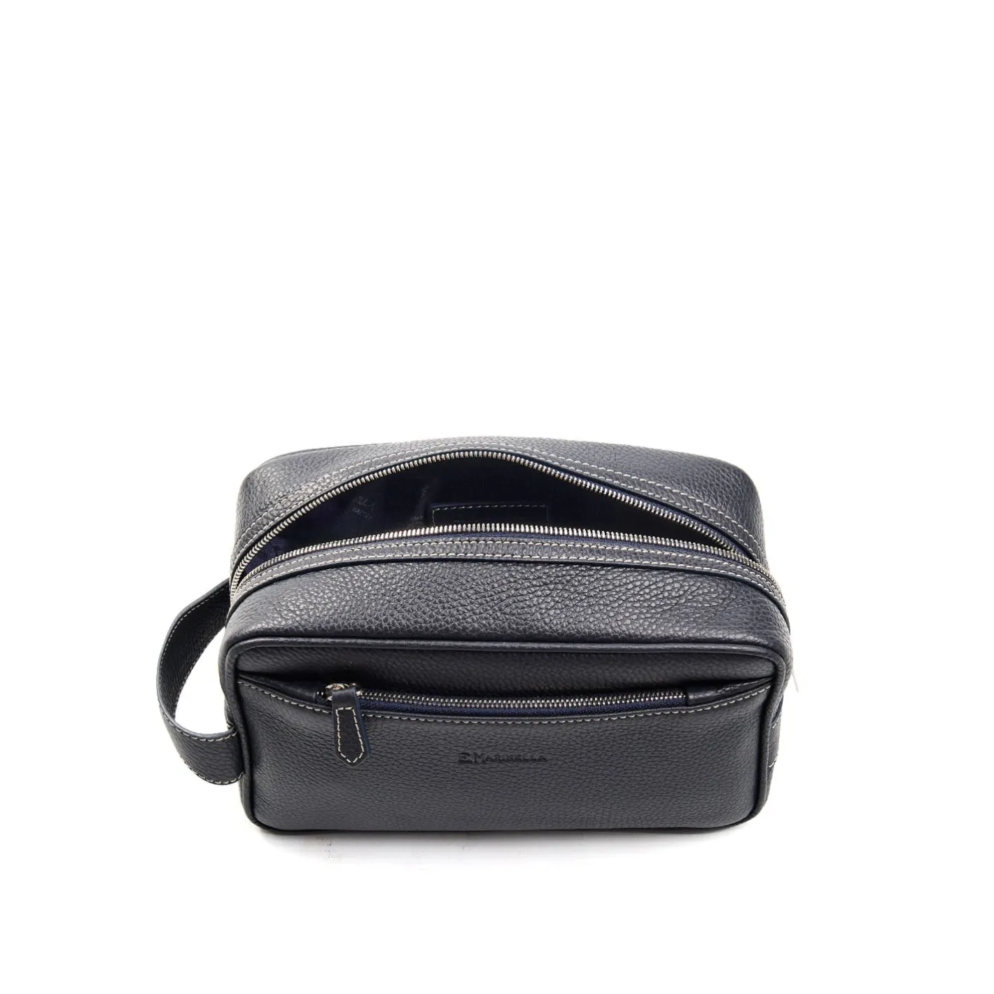 E.Marinella BEAUTY CASE DA UOMO BLU In pelle martellata Outlet