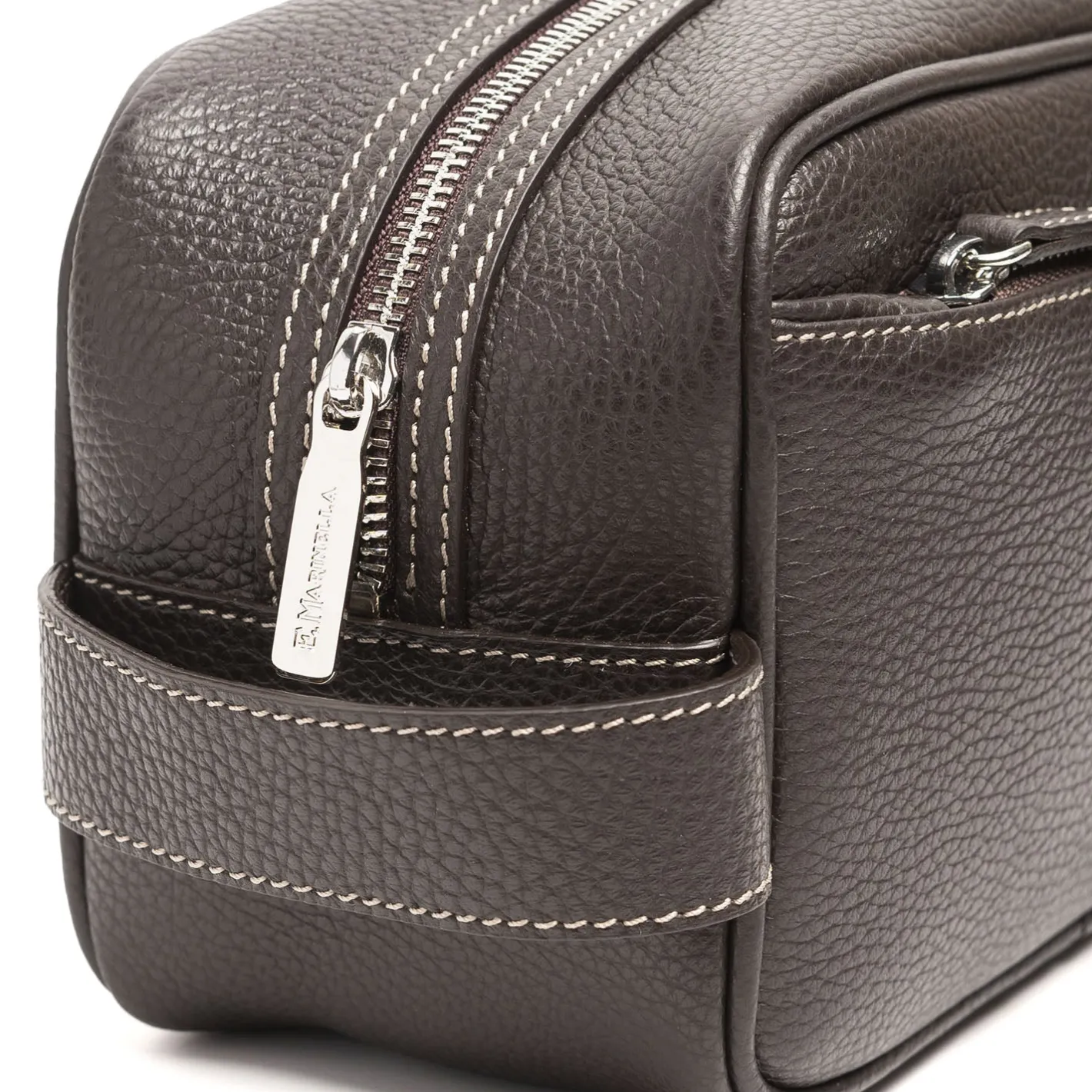 E.Marinella BEAUTY CASE DA UOMO TESTA MORO In pelle martellata Hot
