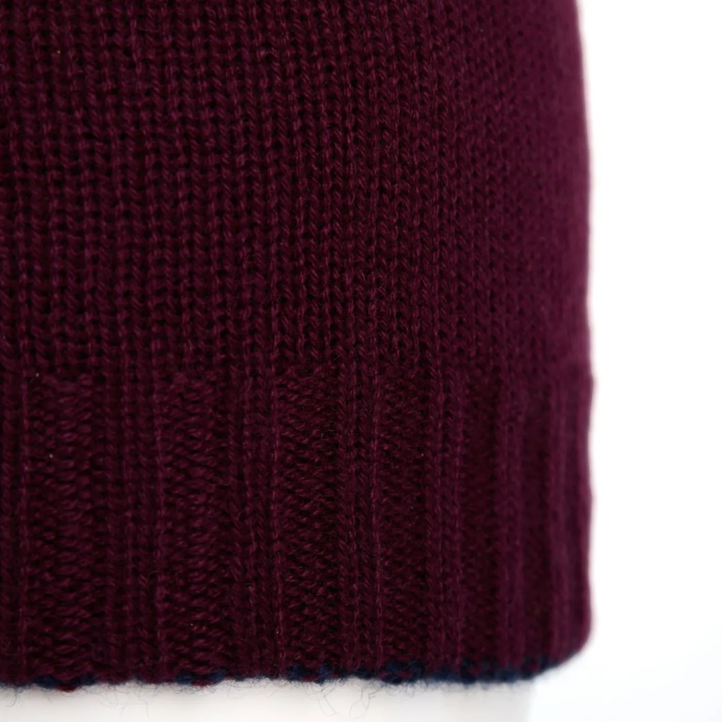 E.Marinella BERRETTO BICOLORE BORDEAUX In cashmere