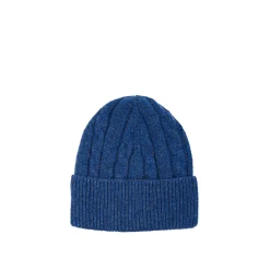 E.Marinella BERRETTO BLU MEDIO A trecce in cashmere New