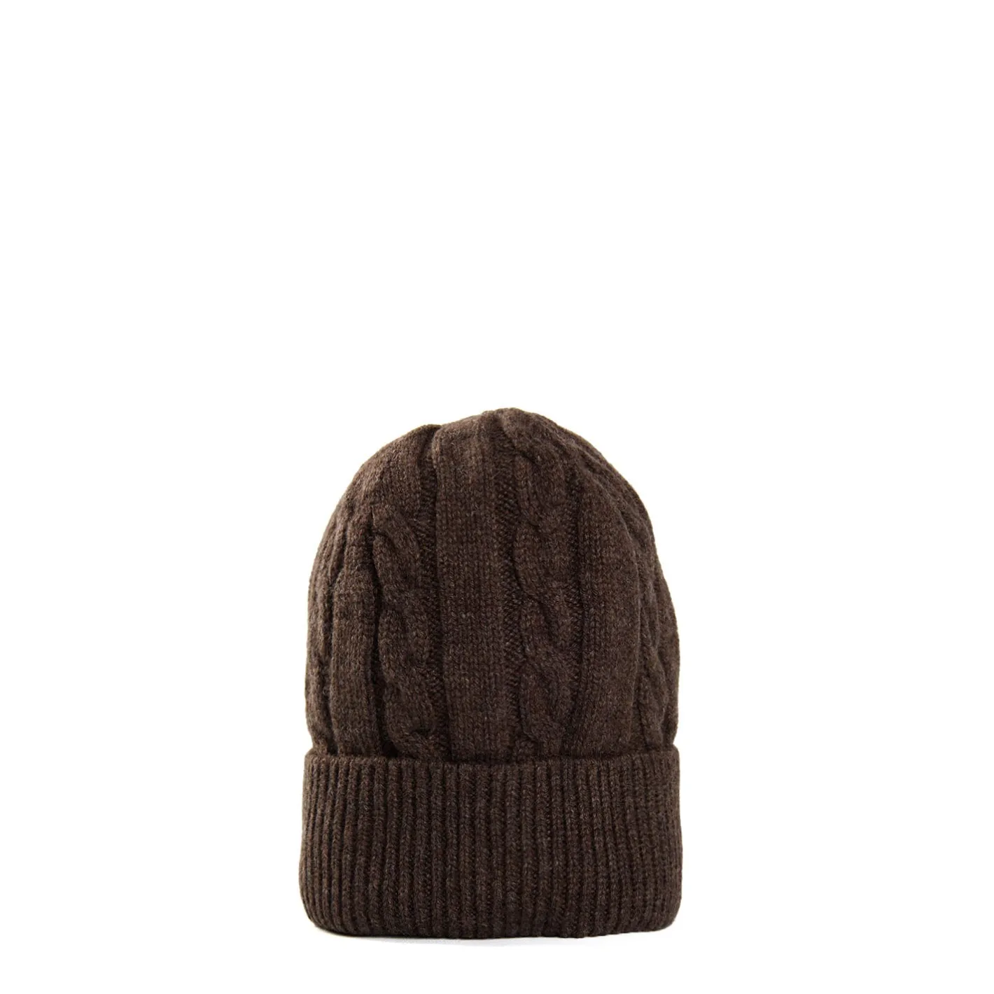 E.Marinella BERRETTO MARRONE SCURO A trecce in cashmere Outlet