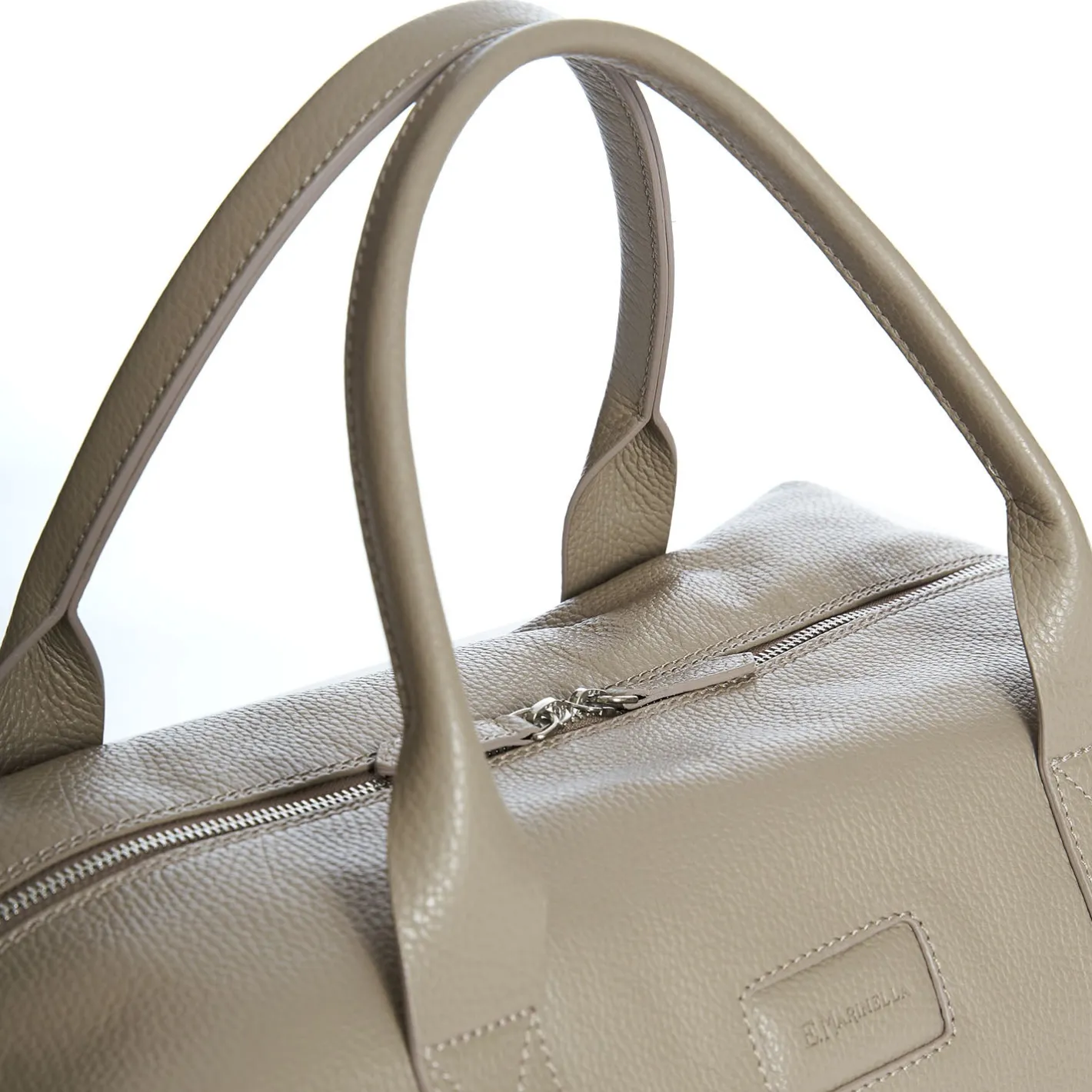 E.Marinella BORSA DA VIAGGIO BEIGE In pelle martellata New