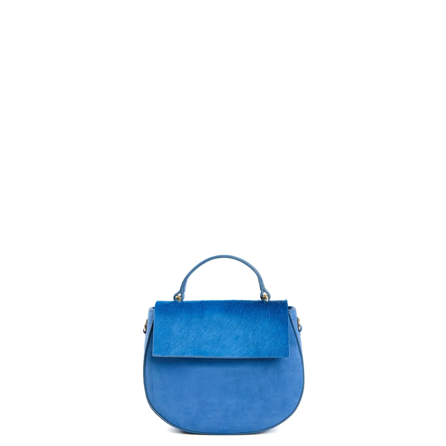 E.Marinella BORSA MINI CLEO BLUETTE In camoscio e cavallino