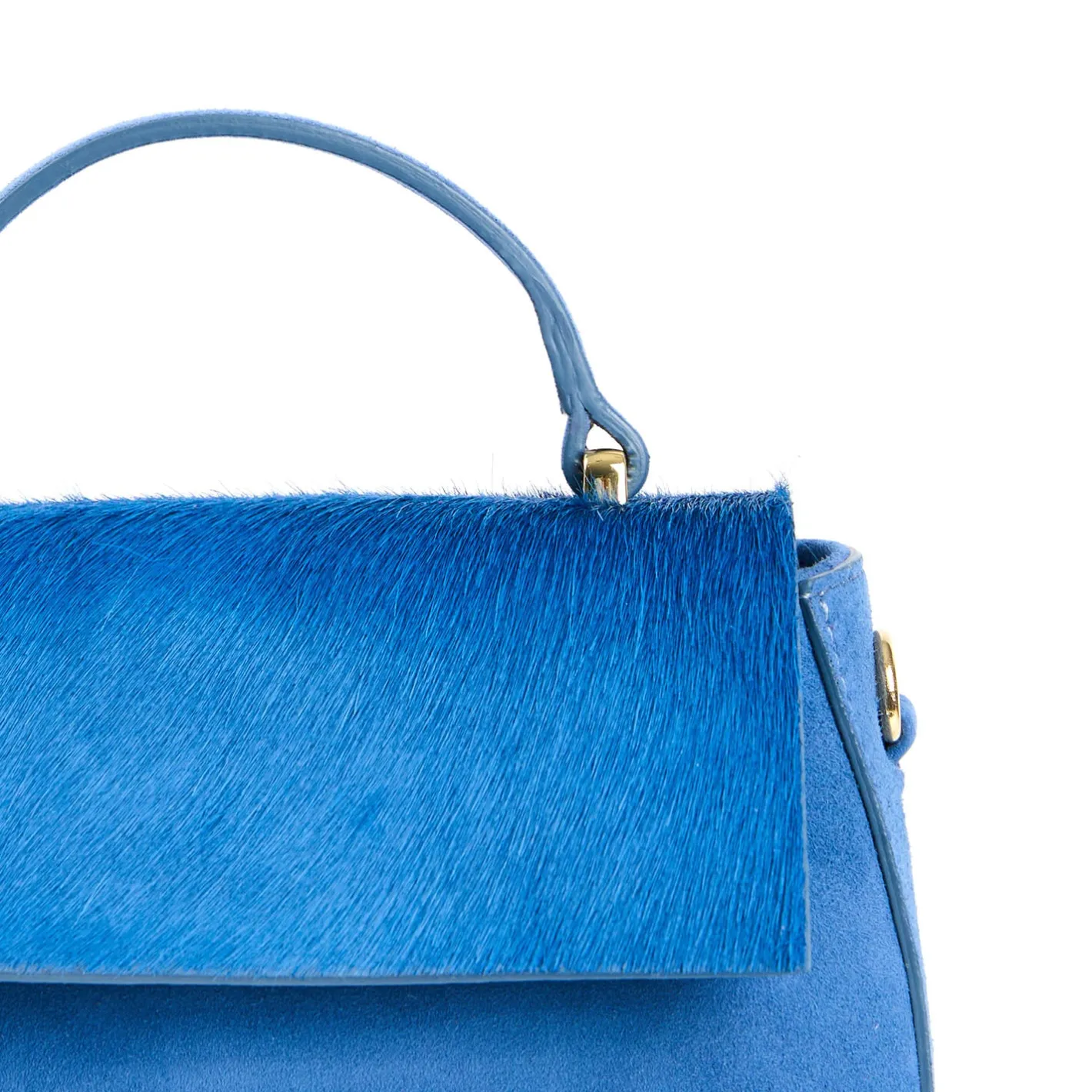 E.Marinella BORSA MINI CLEO BLUETTE In camoscio e cavallino