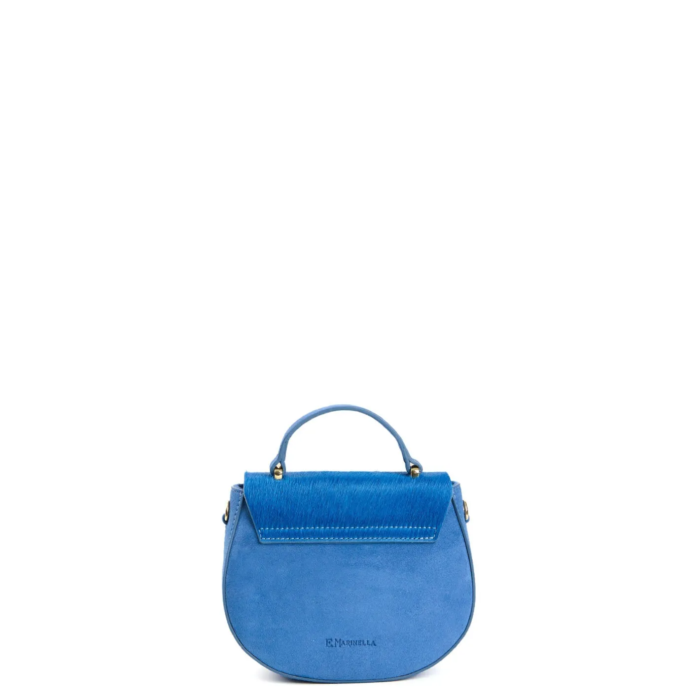 E.Marinella BORSA MINI CLEO BLUETTE In camoscio e cavallino