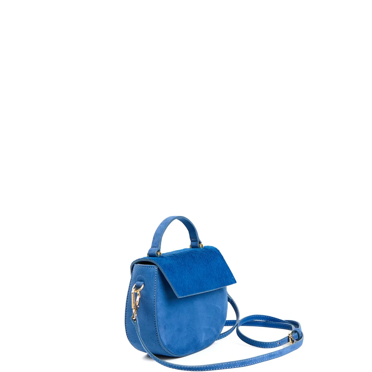 E.Marinella BORSA MINI CLEO BLUETTE In camoscio e cavallino
