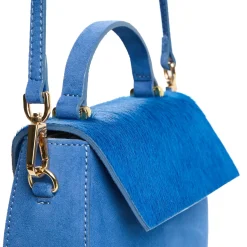 E.Marinella BORSA MINI CLEO BLUETTE In camoscio e cavallino