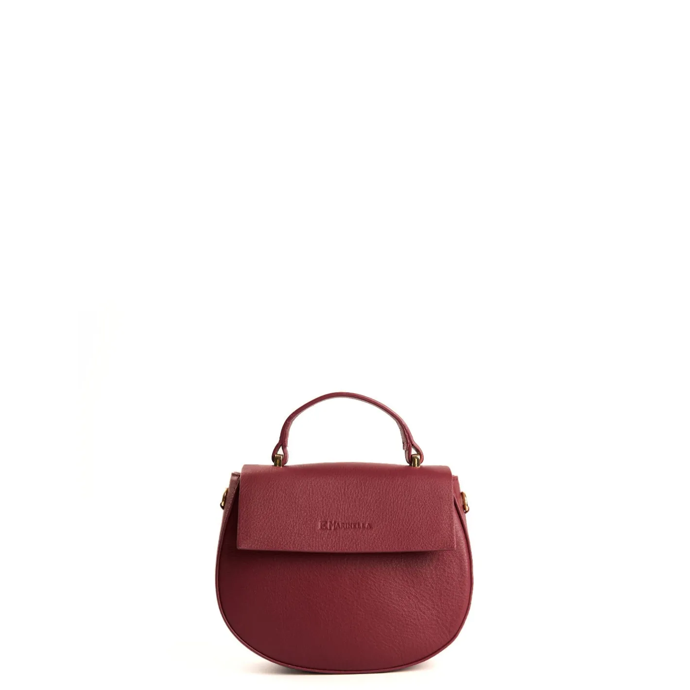 E.Marinella BORSA MINI CLEO BORDEAUX In pelle liscia