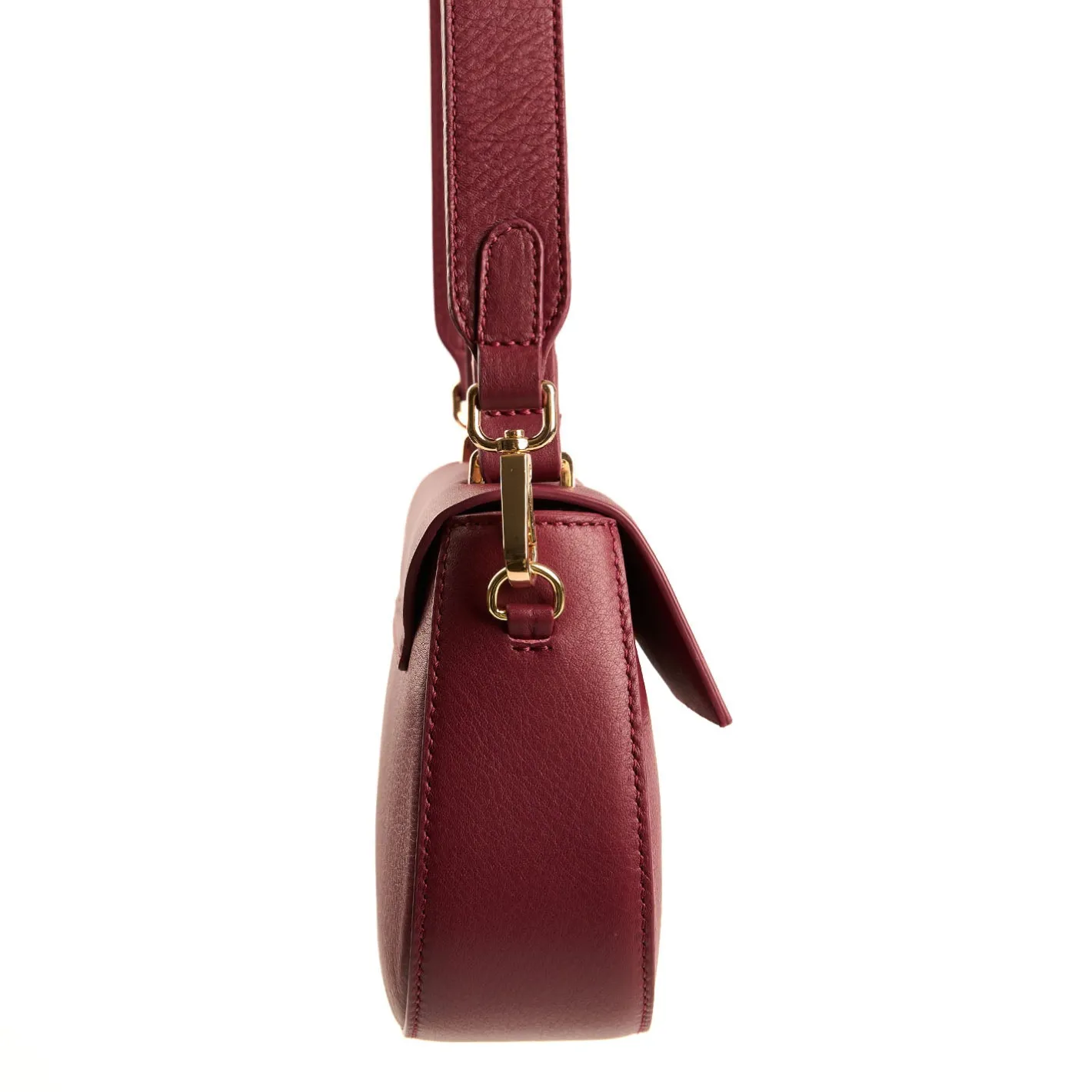 E.Marinella BORSA MINI CLEO BORDEAUX In pelle liscia