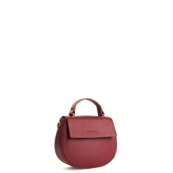 E.Marinella BORSA MINI CLEO BORDEAUX In pelle liscia