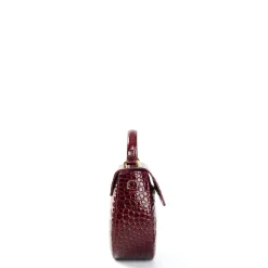 E.Marinella BORSA MINI CLEO BORDEUAUX Stampa coccodrillo Hot