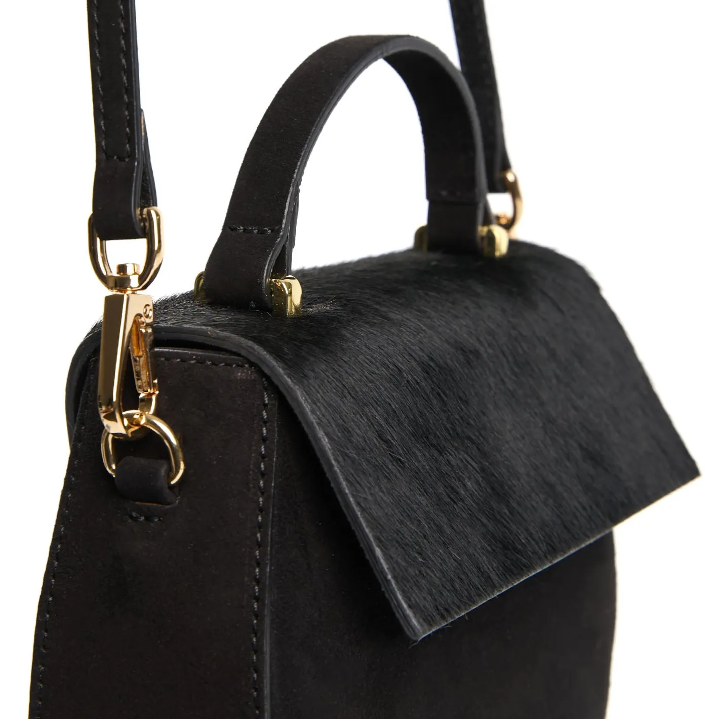 E.Marinella BORSA MINI CLEO NERA In camoscio e cavallino Outlet