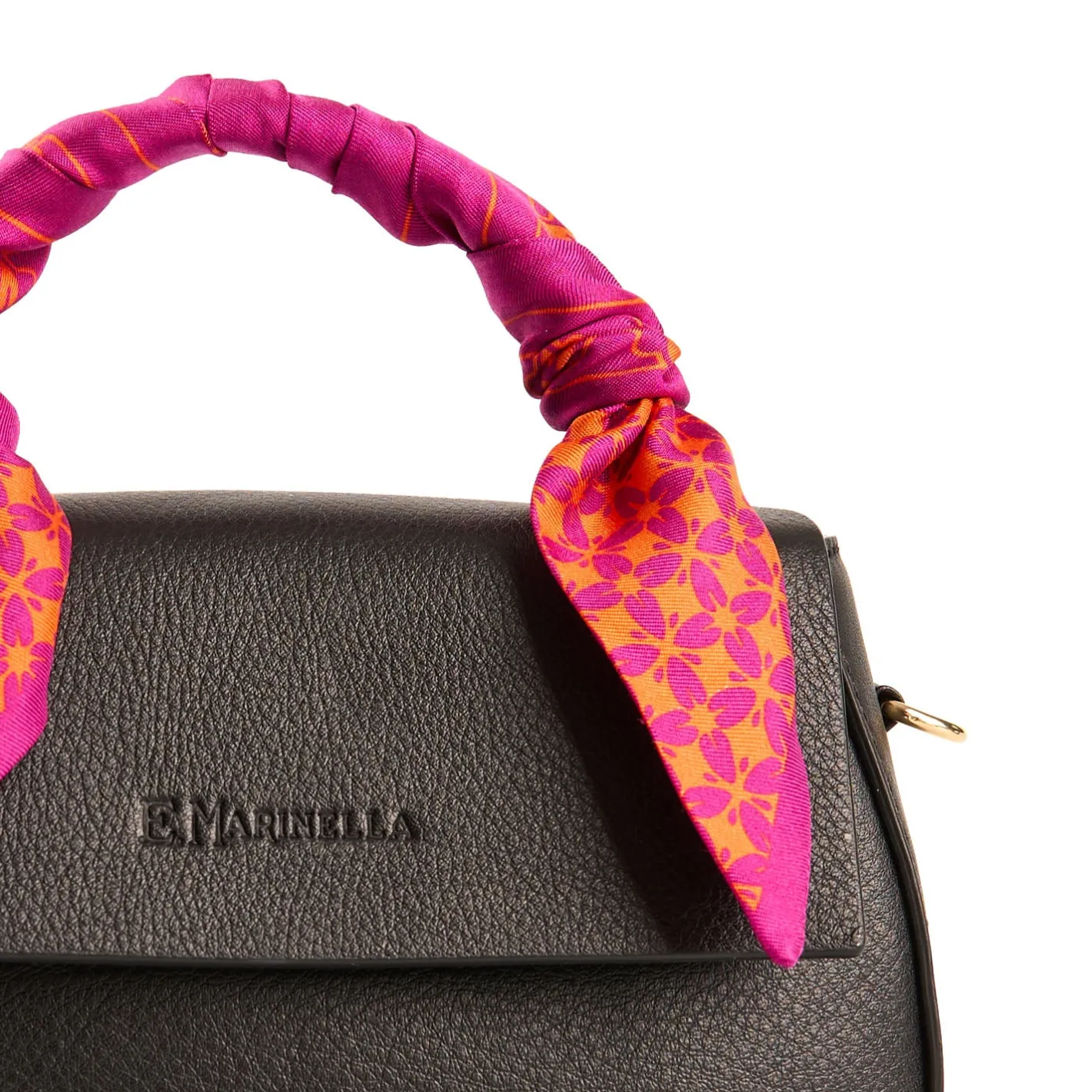 E.Marinella BORSA MINI CLEO NERA In pelle liscia