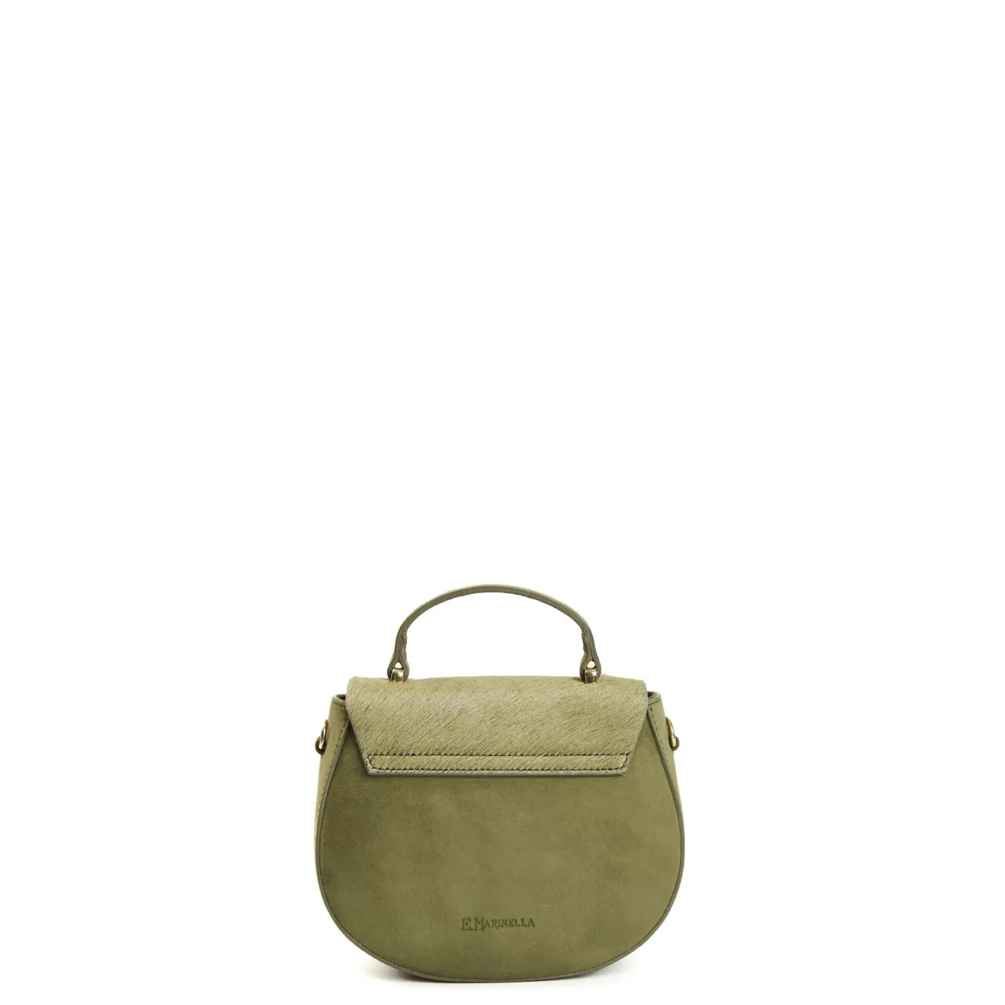 E.Marinella BORSA MINI CLEO VERDE OLIVA In camoscio e cavallino Sale