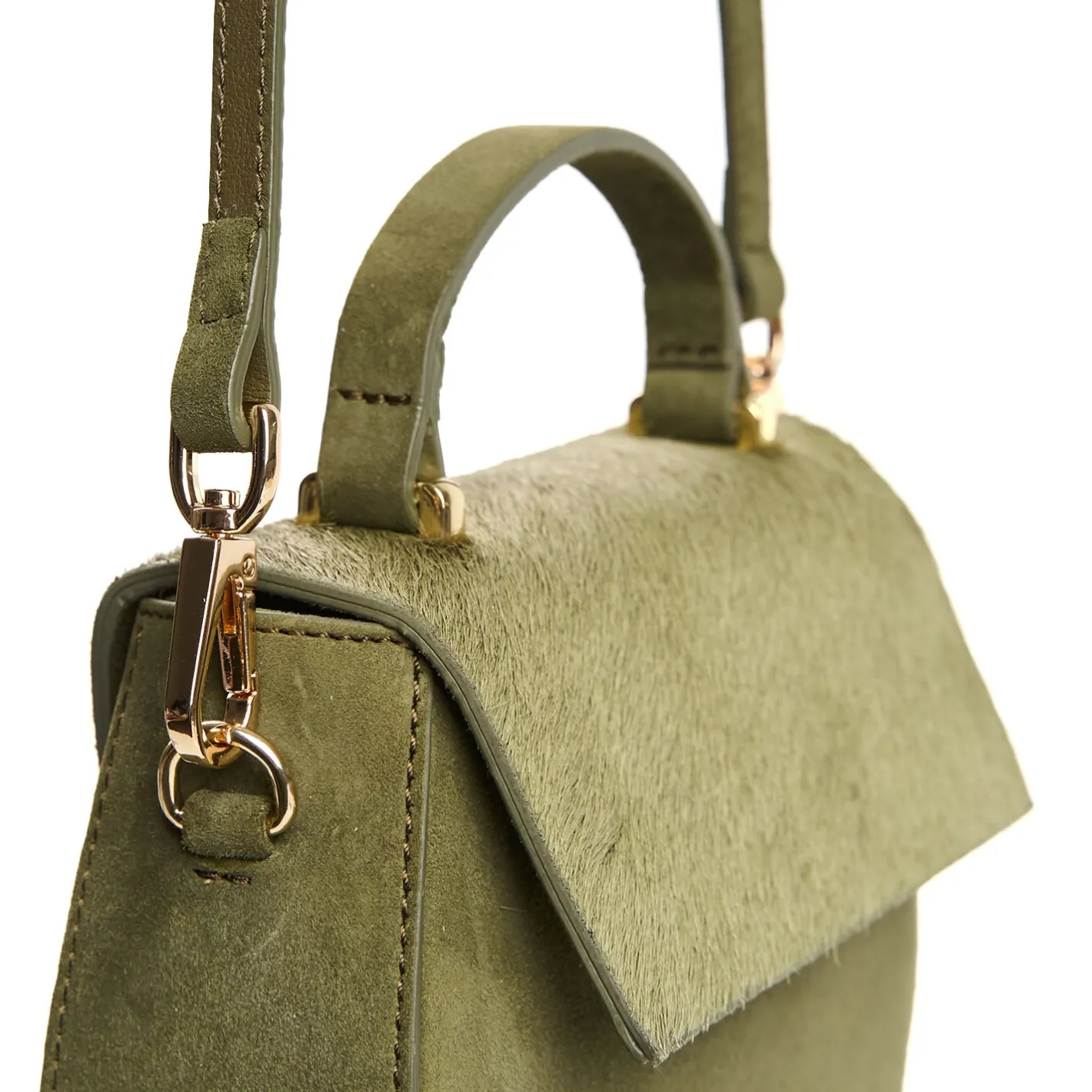 E.Marinella BORSA MINI CLEO VERDE OLIVA In camoscio e cavallino Sale