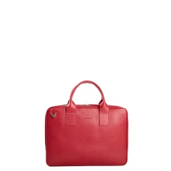 E.Marinella BORSA PORTA PC BORDEAUX In pelle martellata New