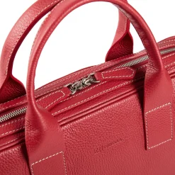 E.Marinella BORSA PORTA PC BORDEAUX In pelle martellata New