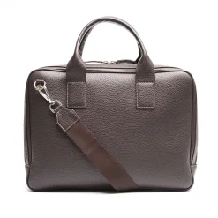 E.Marinella BORSA PORTA PC MARRONE SCURO In pelle martellata Sale