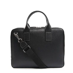 E.Marinella BORSA PORTA PC NERA In pelle martellata Hot