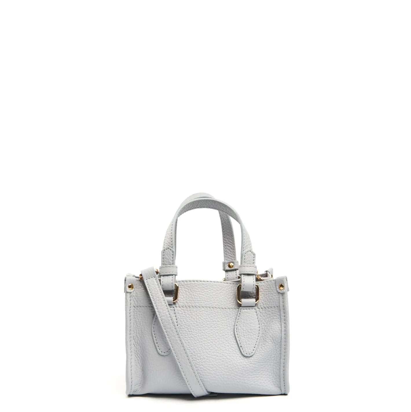 E.Marinella BORSA SHOPPING MINI AZZURRO POLVERE In pelle martellata Online