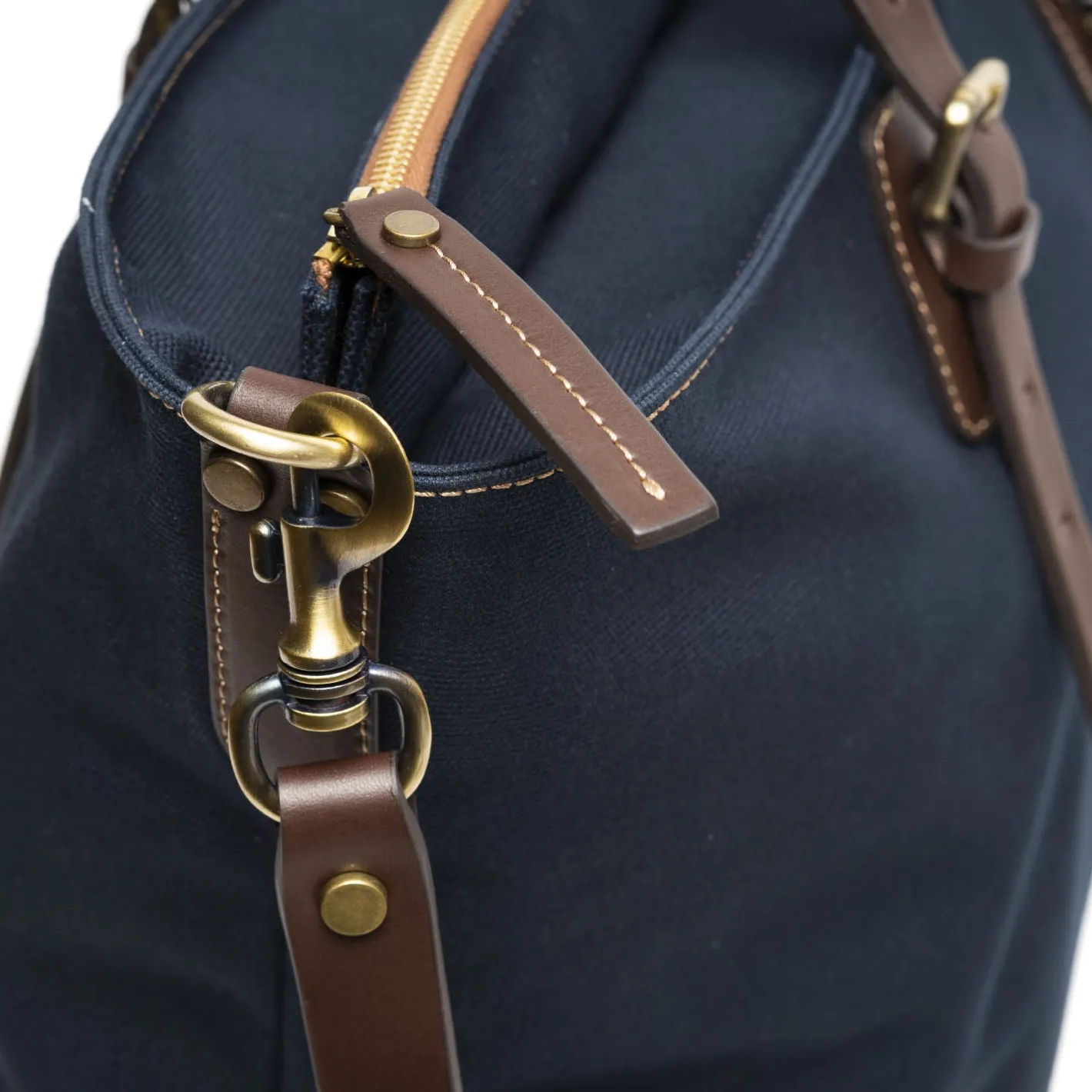 E.Marinella BORSA WEEKEND BLU SCURO In tela con rifinitute in pelle Discount