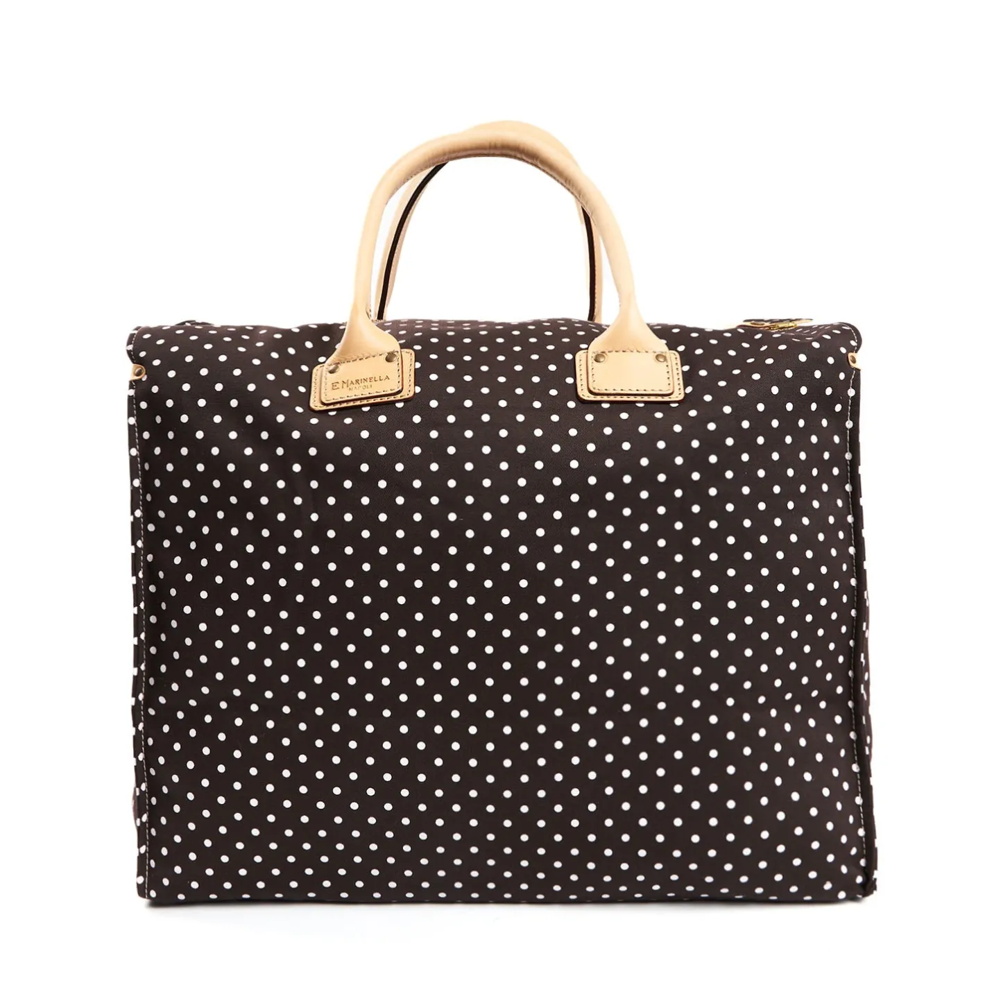 E.Marinella BORSA WEEKEND DESTRUTTURATA MARRONE SCURO Pois Online
