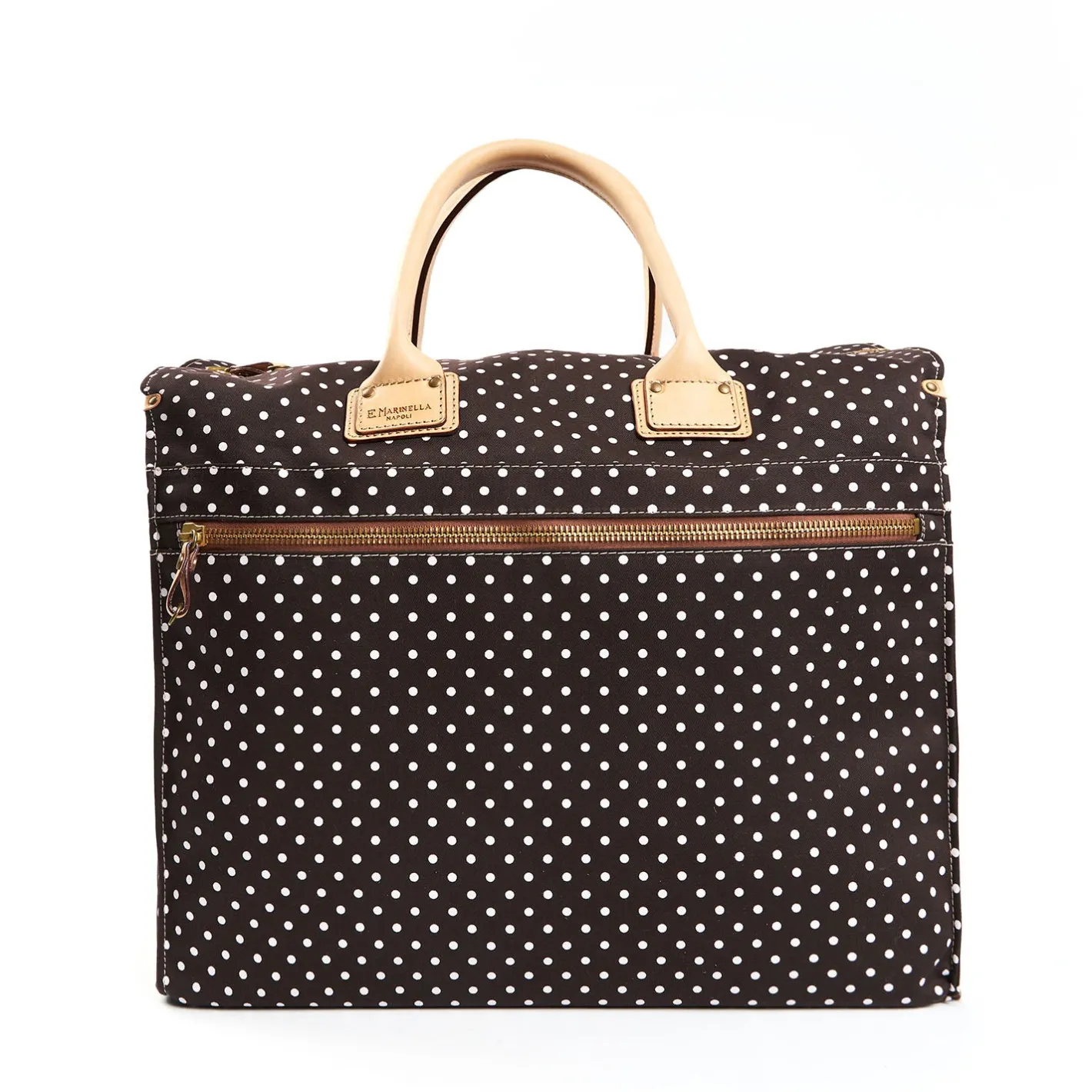 E.Marinella BORSA WEEKEND DESTRUTTURATA MARRONE SCURO Pois Online
