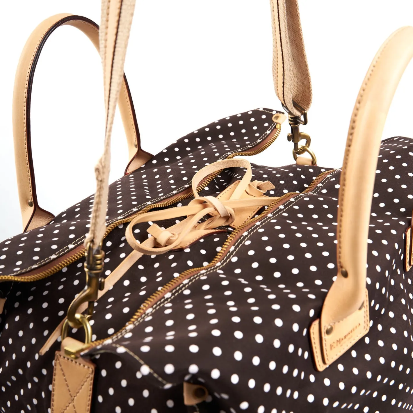 E.Marinella BORSA WEEKEND DESTRUTTURATA MARRONE SCURO Pois Online