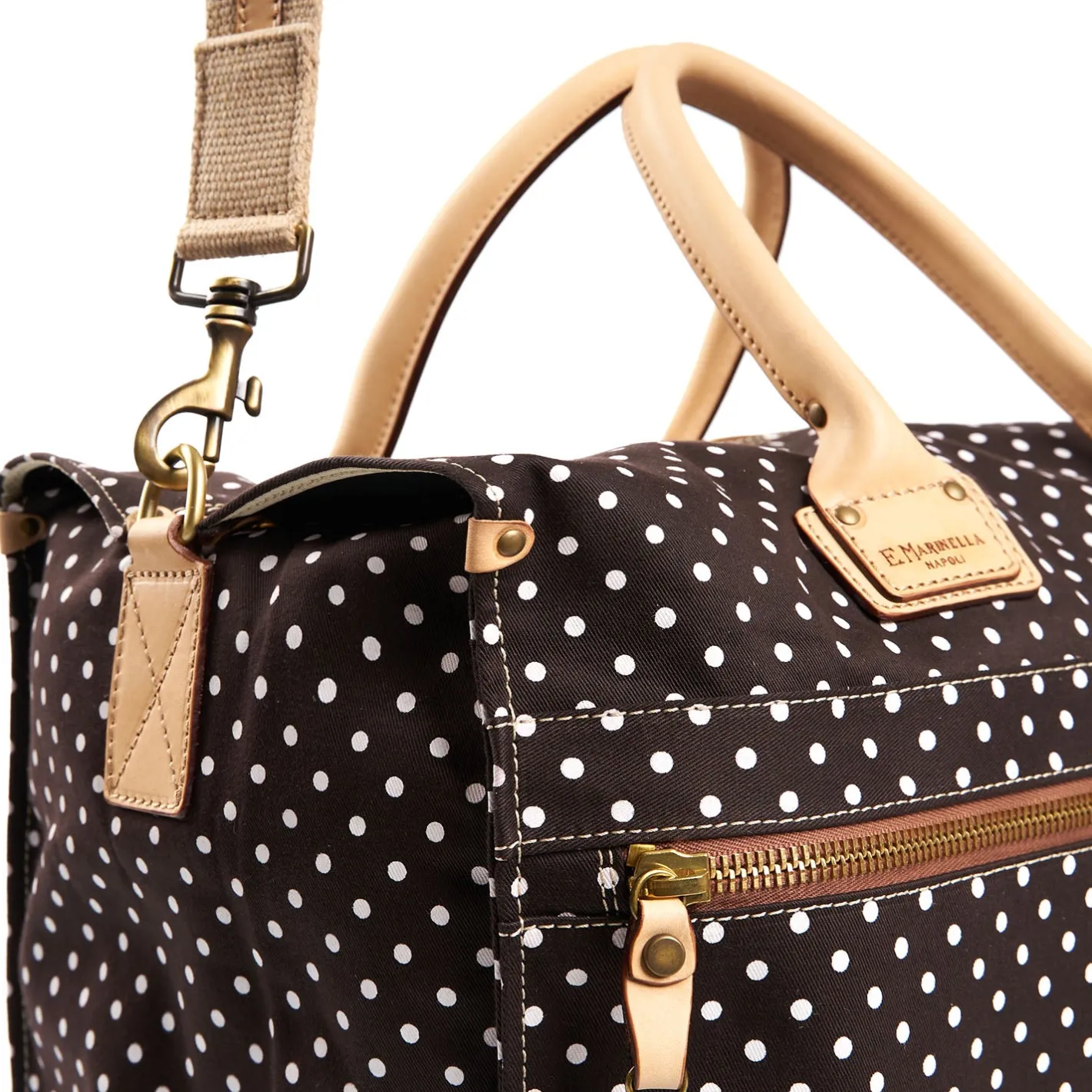 E.Marinella BORSA WEEKEND DESTRUTTURATA MARRONE SCURO Pois Online