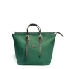 E.Marinella BORSA WEEKEND VERDE SCURO In tela con rifinitute in pelle Outlet