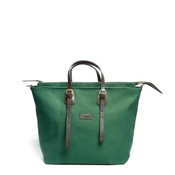 E.Marinella BORSA WEEKEND VERDE SCURO In tela con rifinitute in pelle Outlet