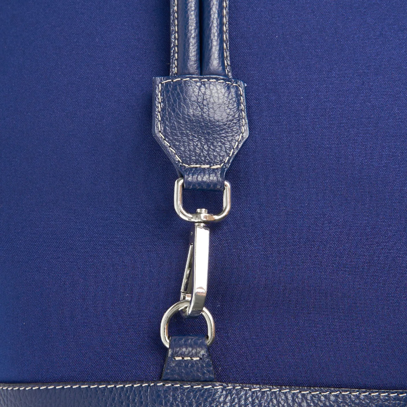 E.Marinella BORSONE GIAN MIDI BLU SCURO In tela e pelle Clearance