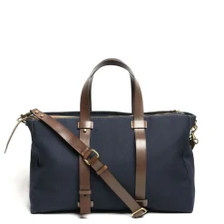 E.Marinella BORSONE WEEKEND BLU SCURO In tela con rifiniture in pelle Online