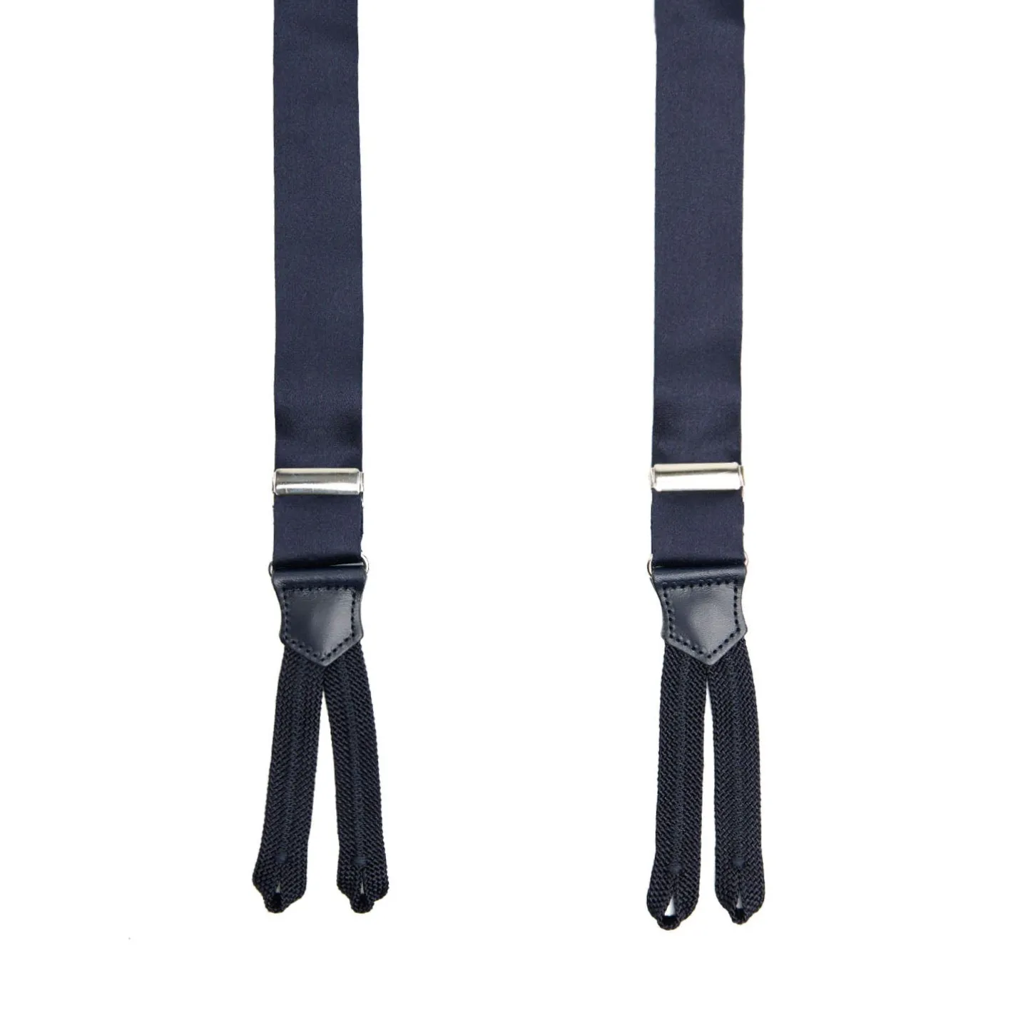 E.Marinella BRETELLE BLU SCURO In raso di seta 2,5 cm Outlet