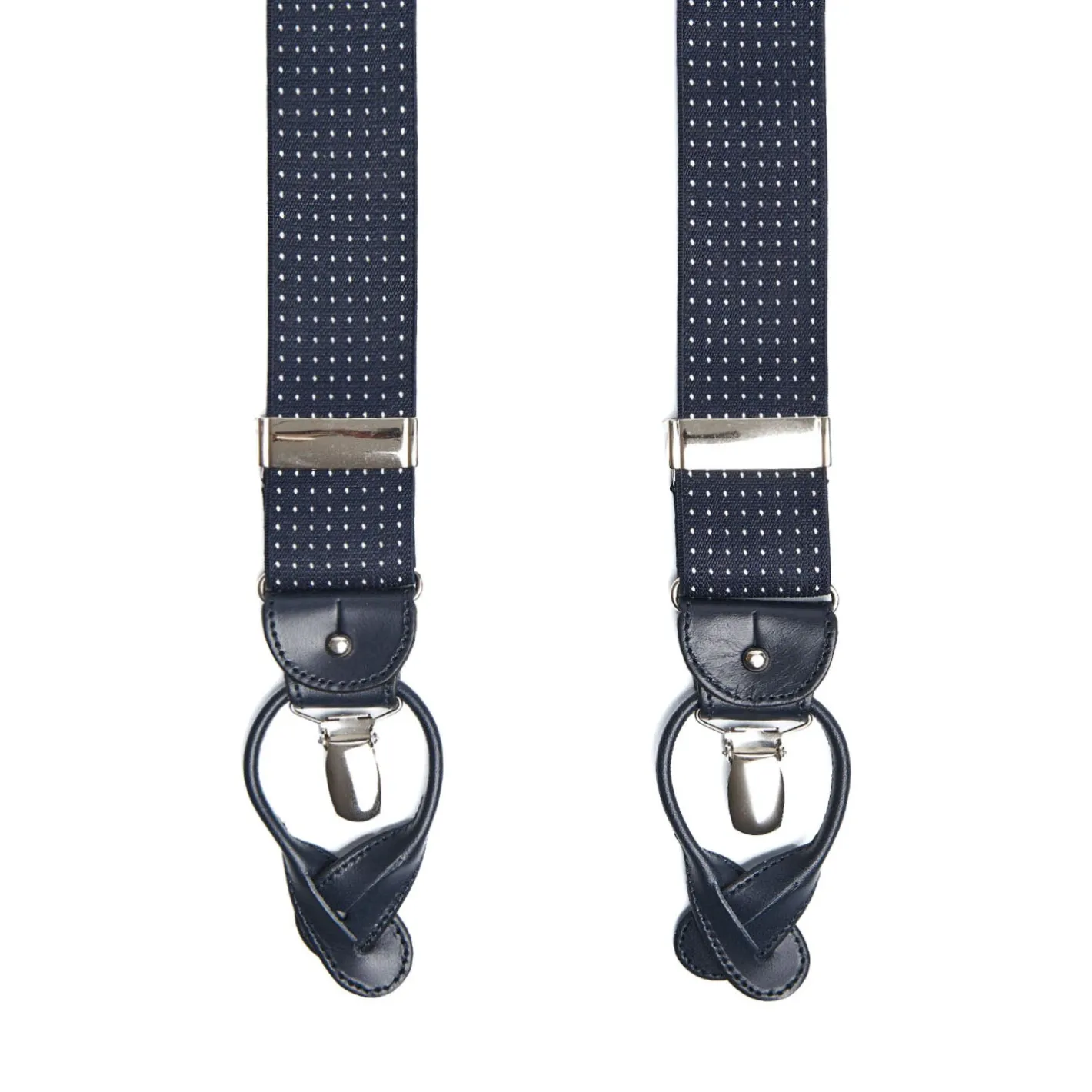 E.Marinella BRETELLE EM BLU Micro pois bianco Discount