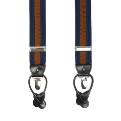 E.Marinella BRETELLE EM BLU SCURO E MARRONE CHIARO Rigata Best