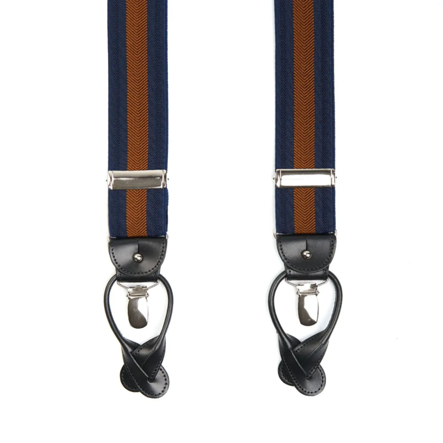 E.Marinella BRETELLE EM BLU SCURO E MARRONE CHIARO Rigata Best