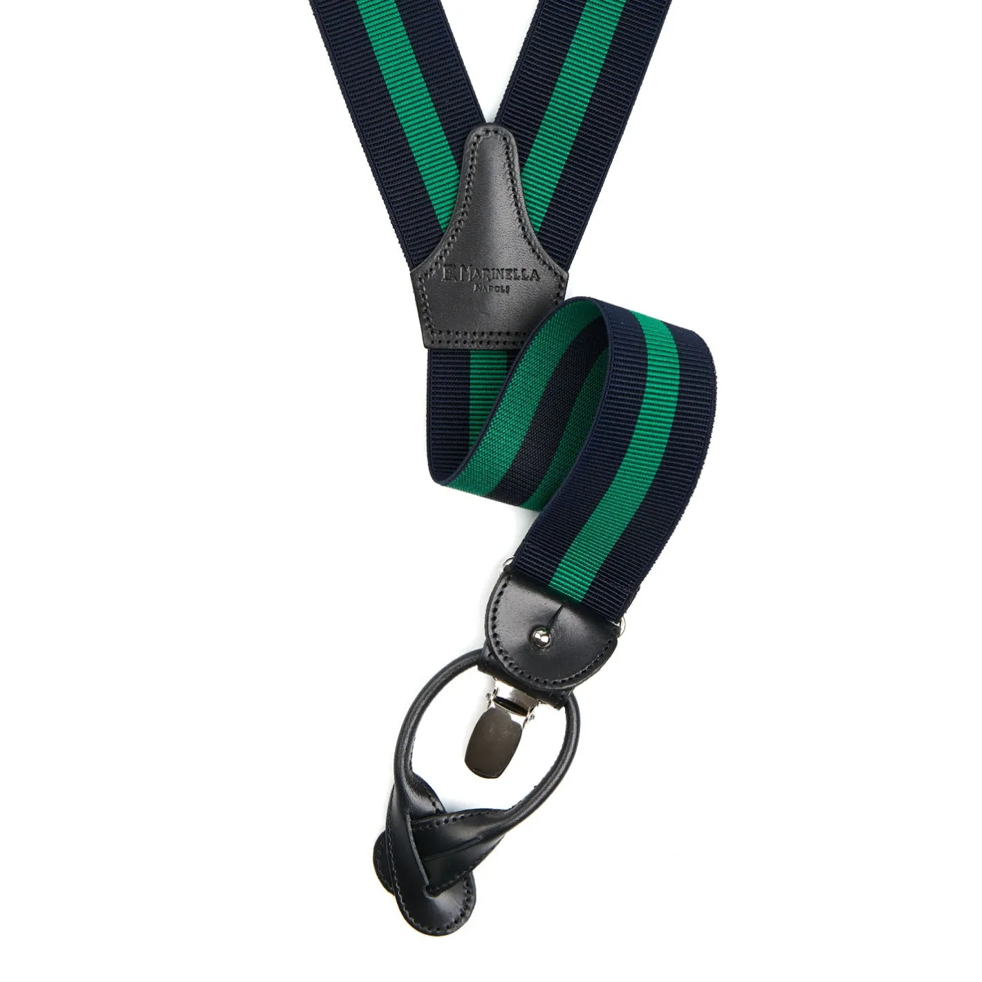 E.Marinella BRETELLE EM BLU SCURO E VERDE Rigata Discount