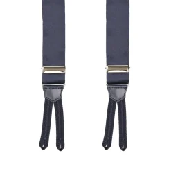 E.Marinella BRETELLE EM BLU SCURO In raso di seta 3,5 cm Outlet