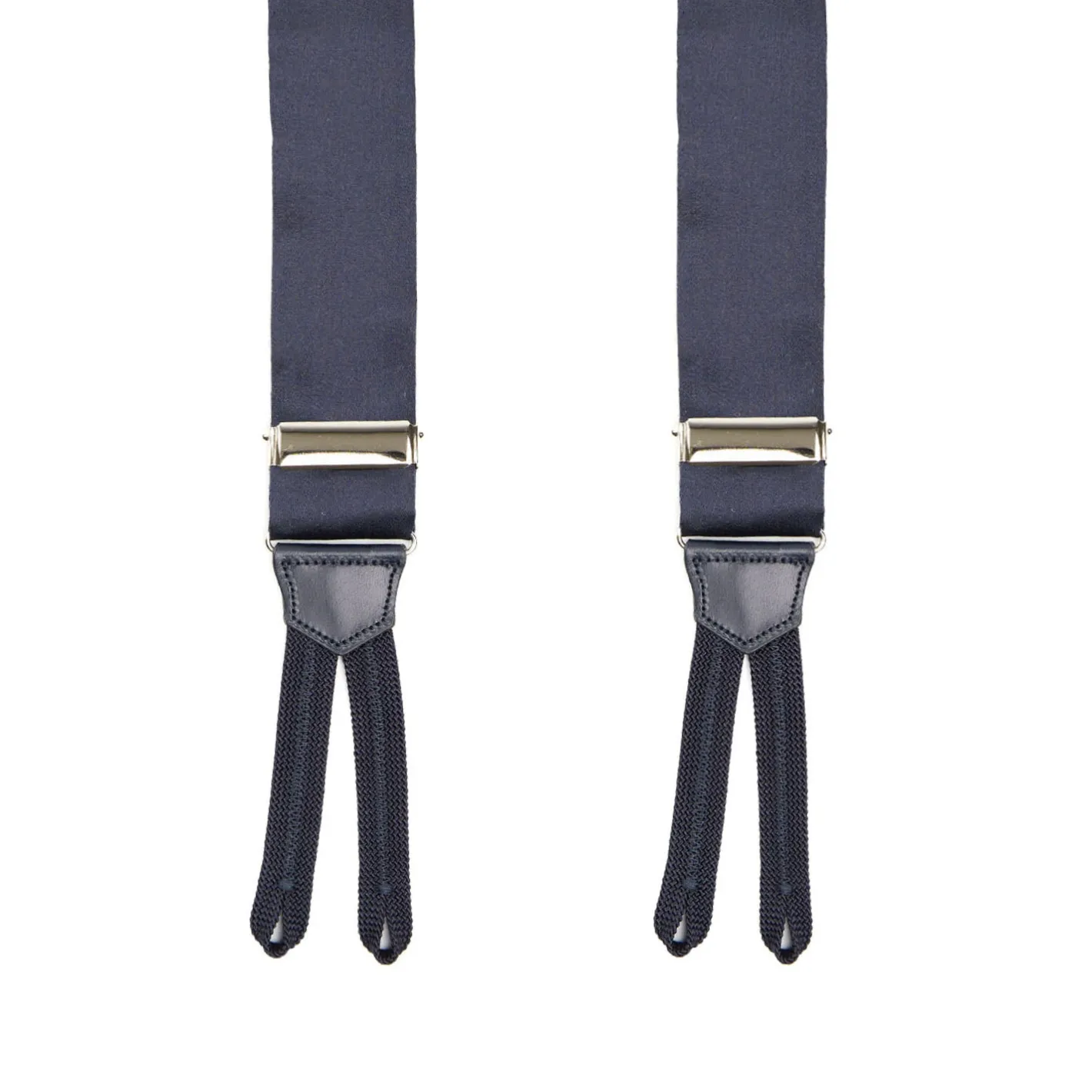 E.Marinella BRETELLE EM BLU SCURO In raso di seta 3,5 cm Outlet