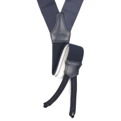 E.Marinella BRETELLE EM BLU SCURO In raso di seta 3,5 cm Outlet