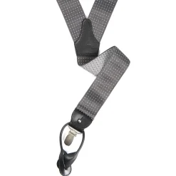 E.Marinella BRETELLE EM GRIGIE Micro pois bianco Clearance