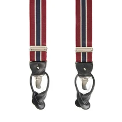 E.Marinella BRETELLE EM RIGATE Bordeaux e blu Sale