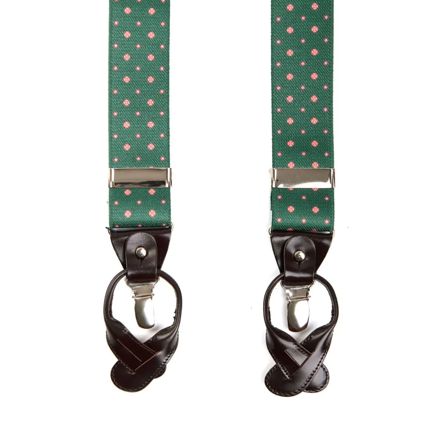 E.Marinella BRETELLE EM VERDE SCURO Microfantasia fiore Outlet
