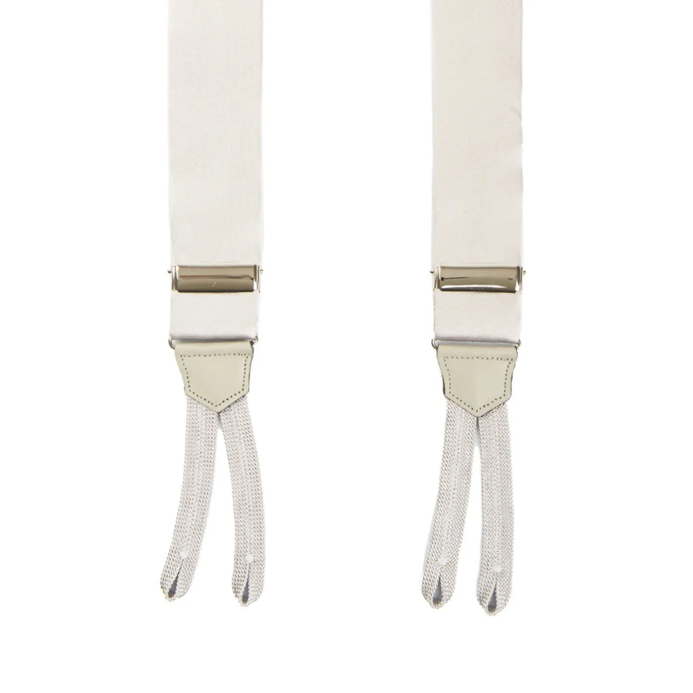 E.Marinella BRETELLE GRIGIO CHIARO In raso di seta 3,5 cm Outlet