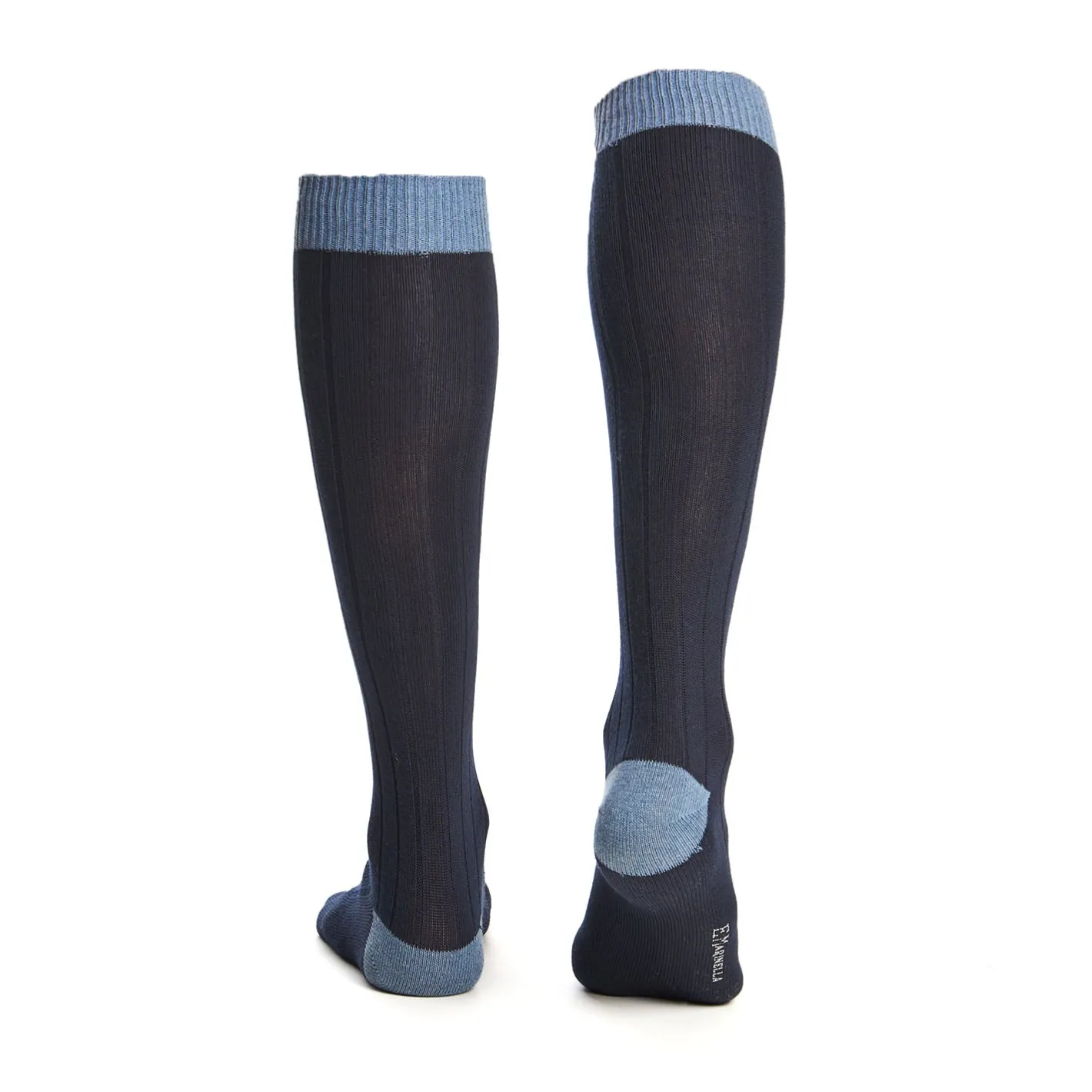 E.Marinella CALZE LUNGHE BICOLORE BLU E AZZURRE Tinta unita