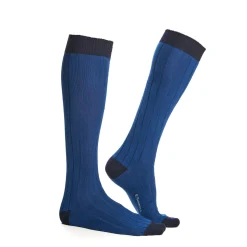 E.Marinella CALZE LUNGHE BICOLORE BLUETTE E BLU IN COTONE Tinta unita Hot