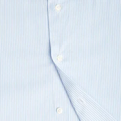 E.Marinella CAMICIA CLASSICA A RIGHE BIANCO E AZZURRO SLIM In cotone popeline Discount