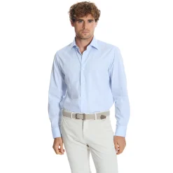 E.Marinella CAMICIA CLASSICA AZZURRA REGULAR In cotone popeline Online