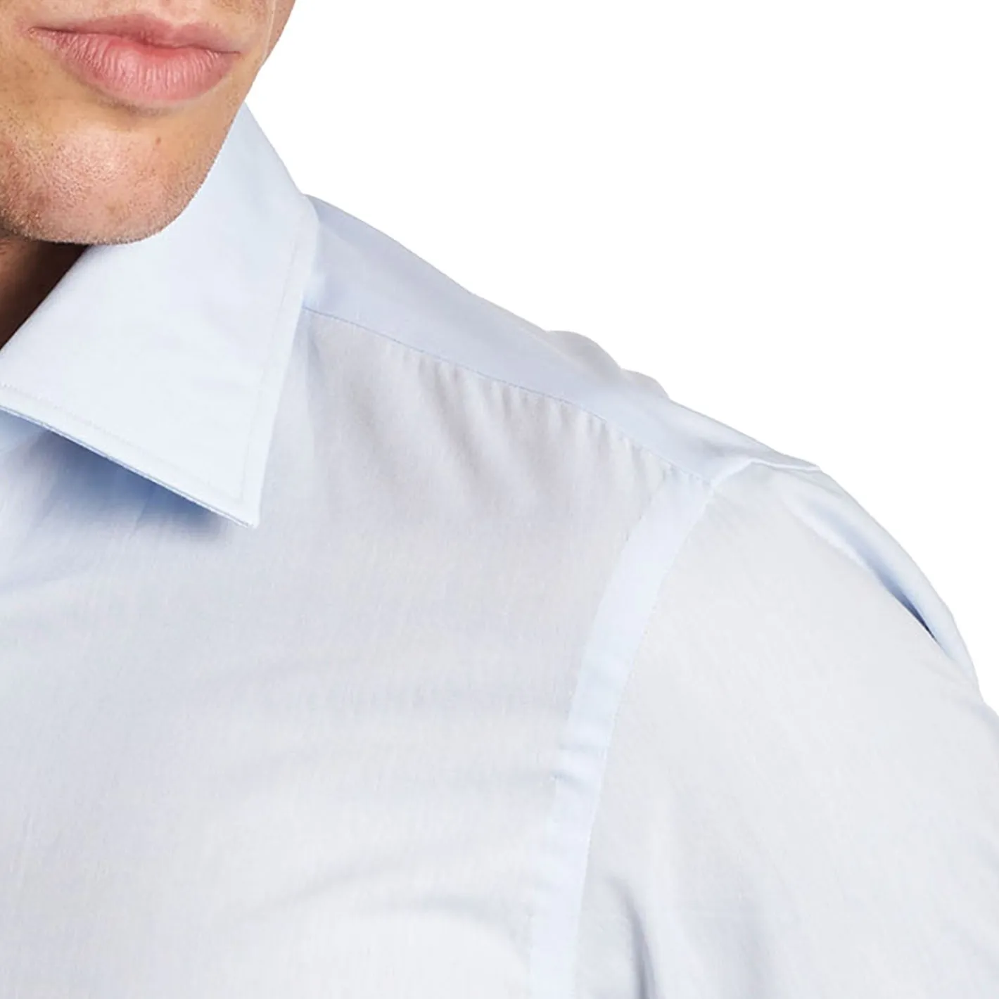 E.Marinella CAMICIA CLASSICA AZZURRA SLIM In cotone popeline Hot